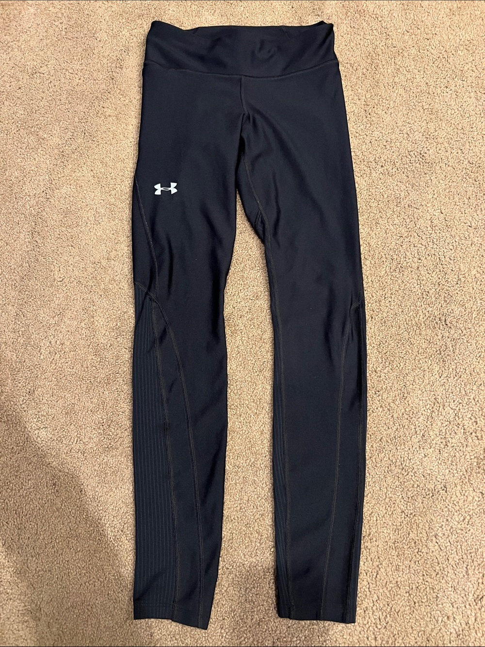 Under Armour Black Compression Shorts with White Logo Print